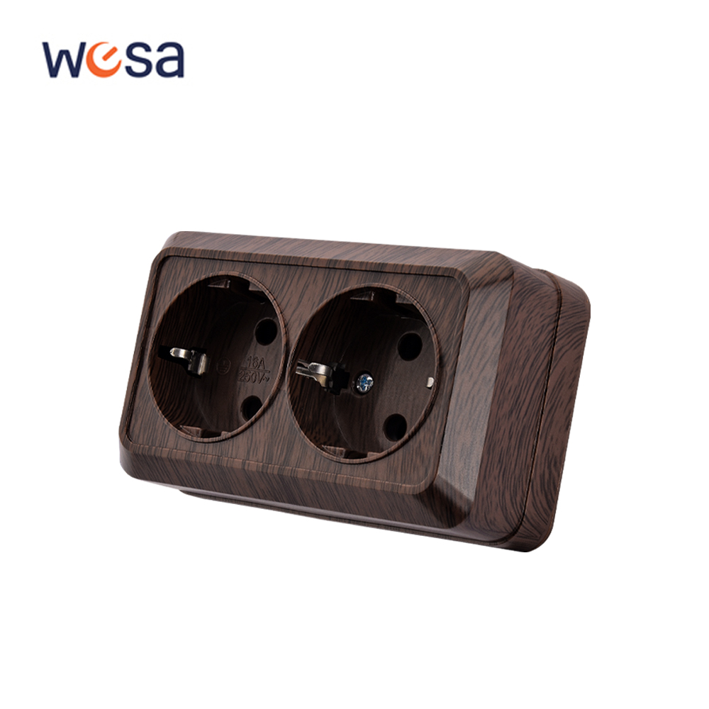 Outdoor Power Quincy - Wooden Paint Wall Surface 2 Socket