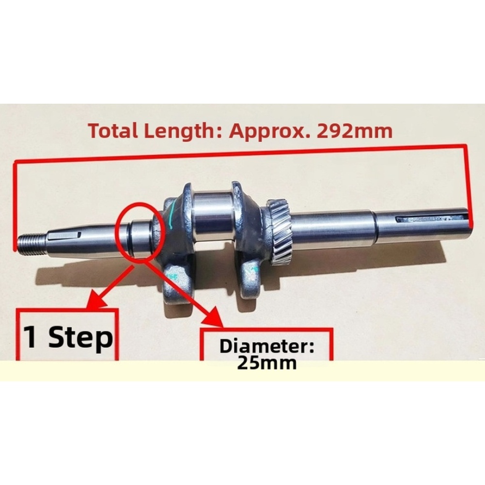Crankshaft Dual Keyway 292mm L - đánh giá và giá Garden Tiller Mini