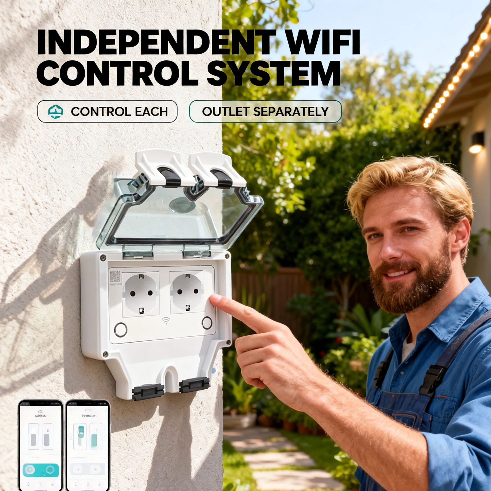 Tuya Waterproof Electrical Wal - đánh giá và giá Outdoor Power Quincy